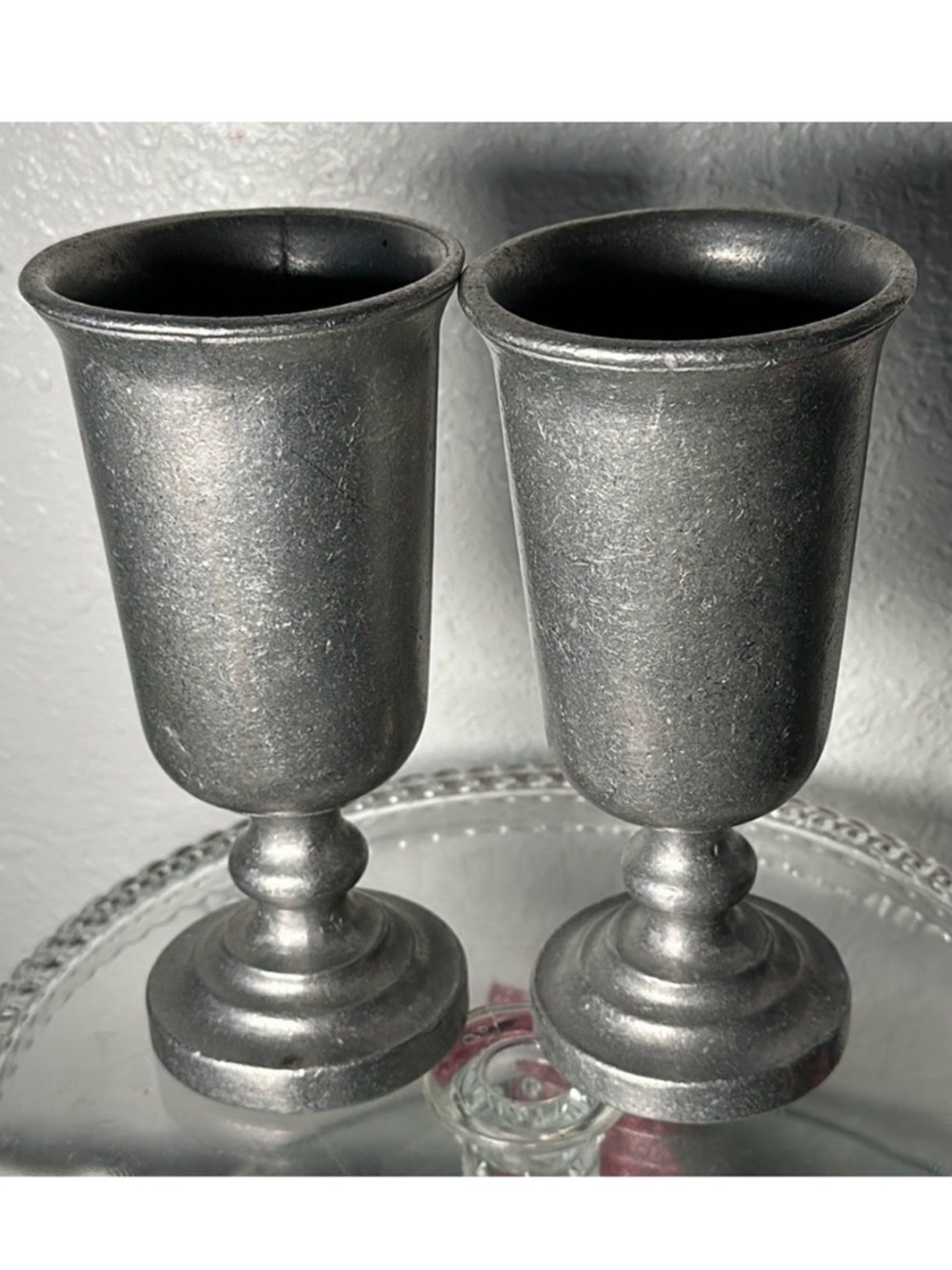 BOWL GOBLETS SET Classic Silver Goblet Pair And Bowl There Pieces 1970’s Nice